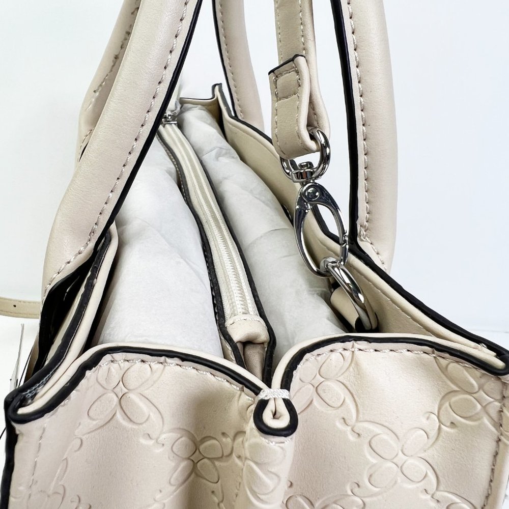 New Nine West Women's Allyce Signature Shoulder Bag, Handbag, Purse Jet Beige - Picture 8 of 10